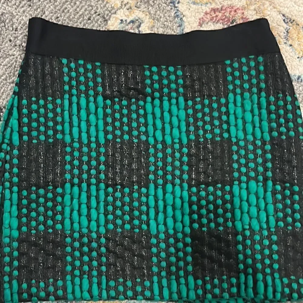MILLY of New York Plaid Woven Yarn Skirt